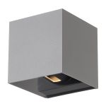 D'Lite Wall Light Nova Aluminium Grey Up & Down 4.9W 480lm - 830 Warm White | IP54 - Adjustable Beam Angle