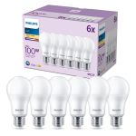 Multipack 6x Philips Bulb LED E27 Pear Frosted 13W 1521lm - 827 Extra Warm White