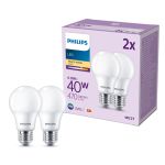 Multipack 2x Philips Bulb LED E27 Pear Frosted 5W 470lm - 827 Extra Warm White