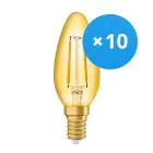 Multipack 10x Ledvance Vintage 1906 LED E14 Candle Gold 1.5W 120lm - 824 Extra Warm White | Replaces 15W