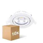 Multipack 10x Noxion LED Adjustable Slim Spot White Round 5W 550lm 60D - 940 Cool White | 85mm - IP54 - Dimmable - Best Colour Rendering