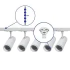 Complete Set 1-Phase Rail 3 Meter White | incl. 5x Spot + GU10 2700K 3W Dimmable + End Cap, Power Connector and I-Connector