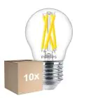 Multipack 10x Philips MASTER LED E27 Ball Filament Clear 5.9W 806lm - 922-927 Dim To Warm | Best Colour Rendering - Dimmable - Replaces 60W