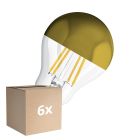 Multipack 6x Osram Classic LED E27 Pear Filament Mirror Gold 4W 400lm - 827 Extra Warm White | Replaces 35W