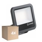 Multipack 4x Ledvance LED Floodlight Aluminium Black 69W 10000lm 100D - 865 Daylight | IP66 - Symmetrical