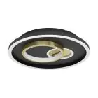 Eglo Wall and Ceiling Light Tiriolo Steel Black Gold 14W 1800lm - 840 Cool White | IP20 