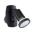 Eglo Wall Light Parrini Lamp with Plug Black 4.5W 345lm - 830 Warm White | IP20 - Incl. 1x GU10